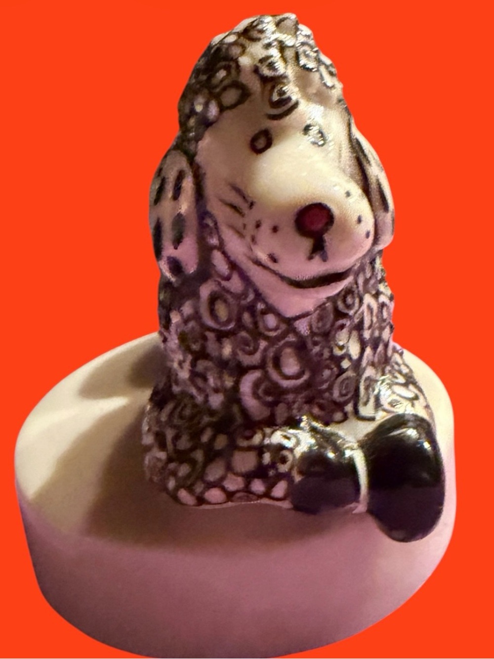 Villeroy & Boch Black&White Ceramic Poodle Figurine (lid only)